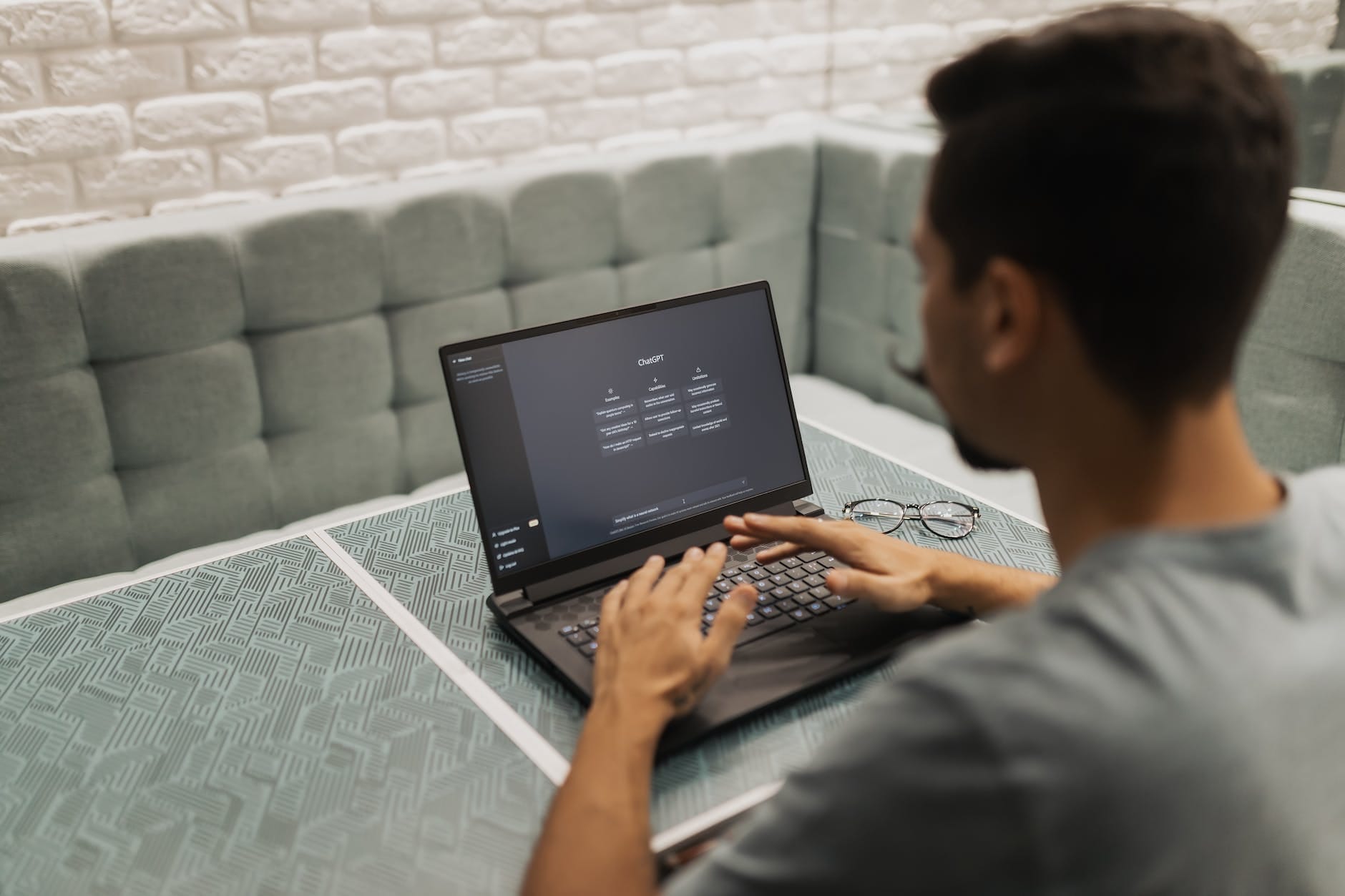 man people woman laptop